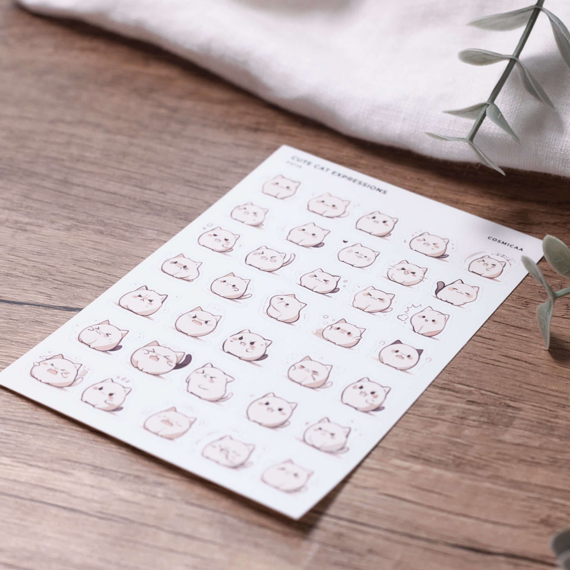 Cute Cat Expressions - Planner Stickers