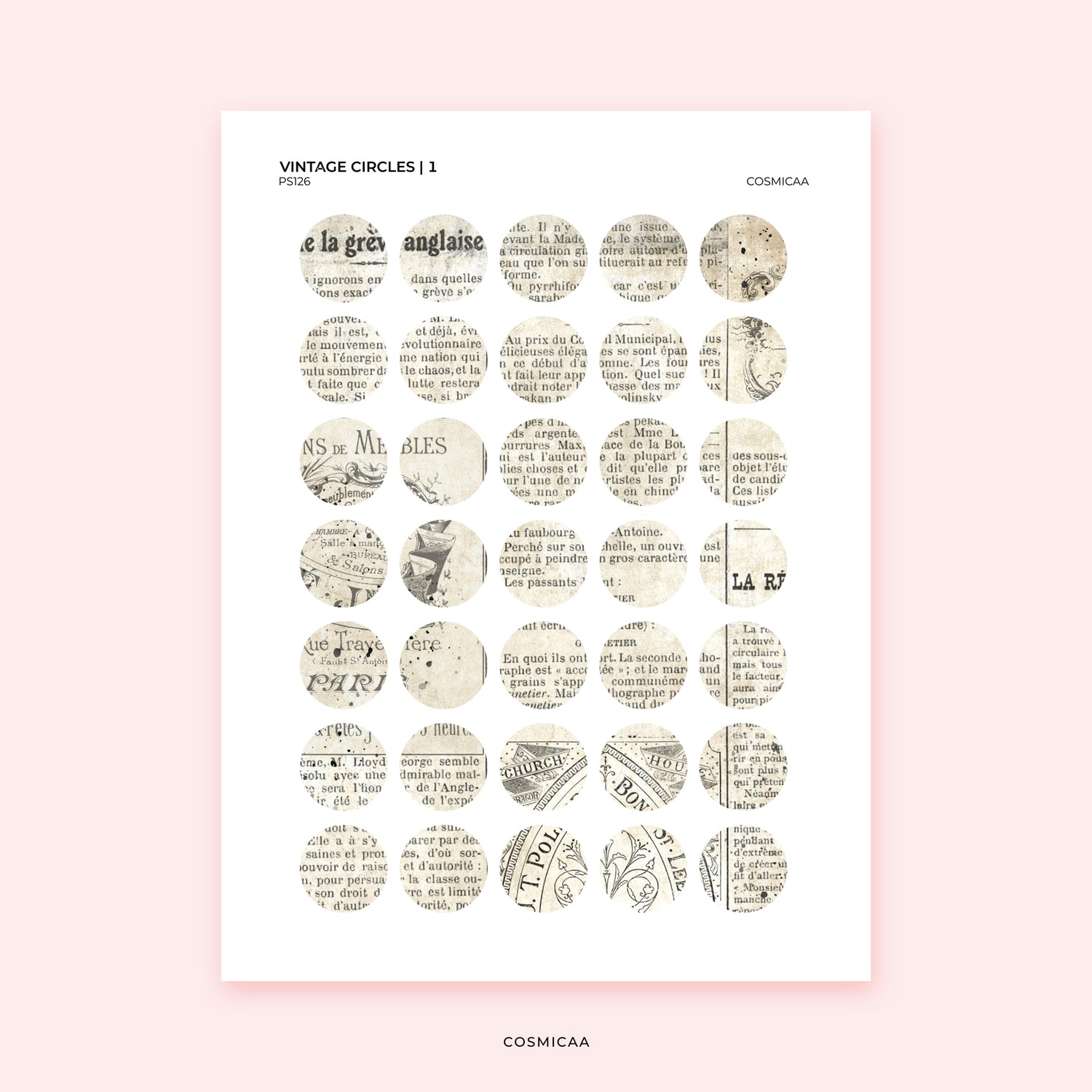 Vintage Circles - Planner Stickers