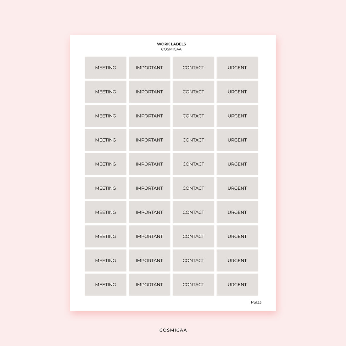 Work Labels - Planner Stickers