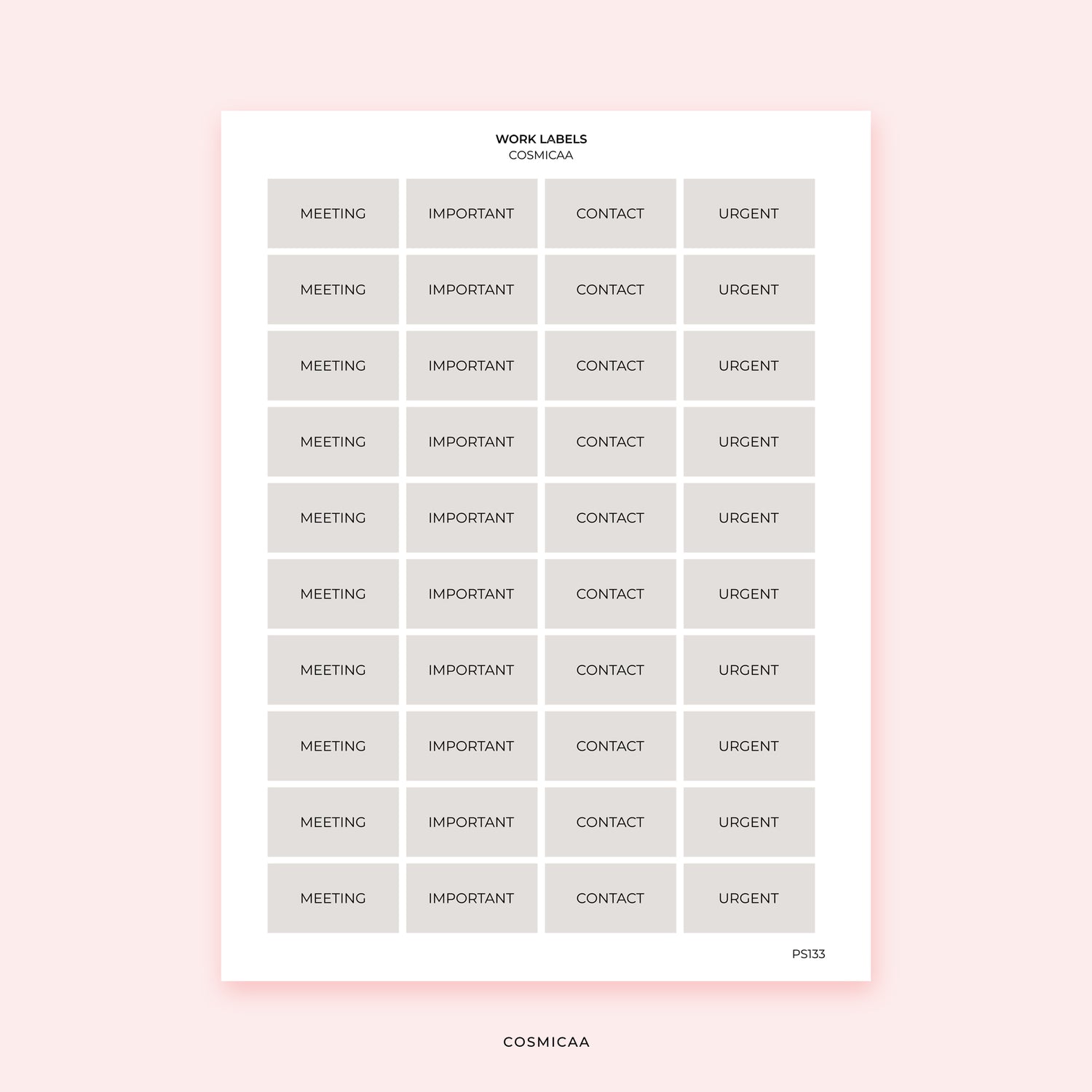 Work Labels - Planner Stickers