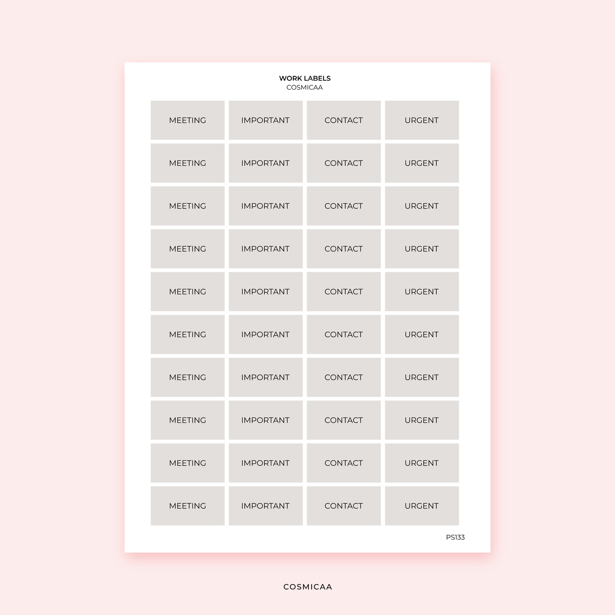 Work Labels - Planner Stickers