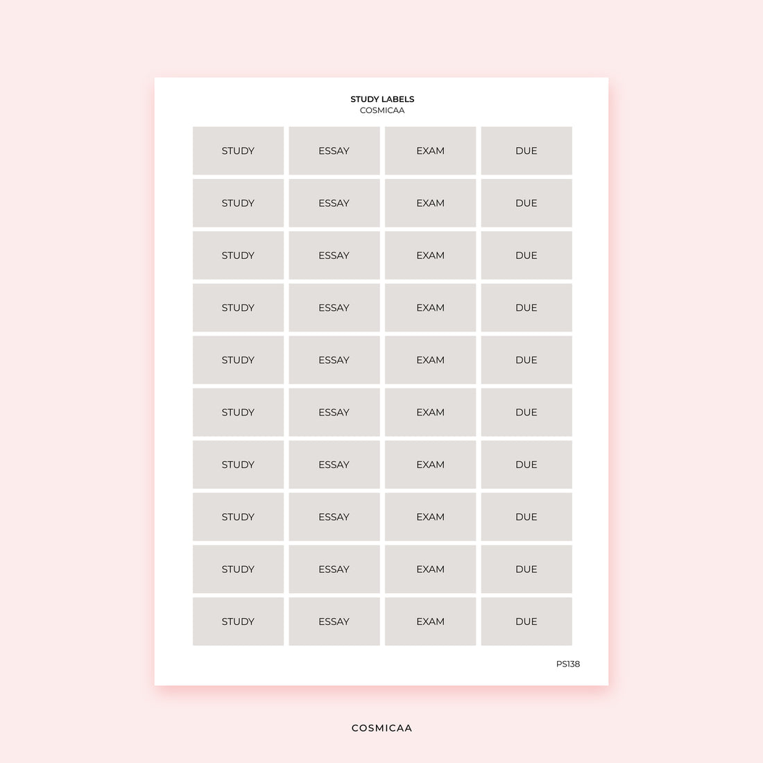 Study Labels - Planner Stickers