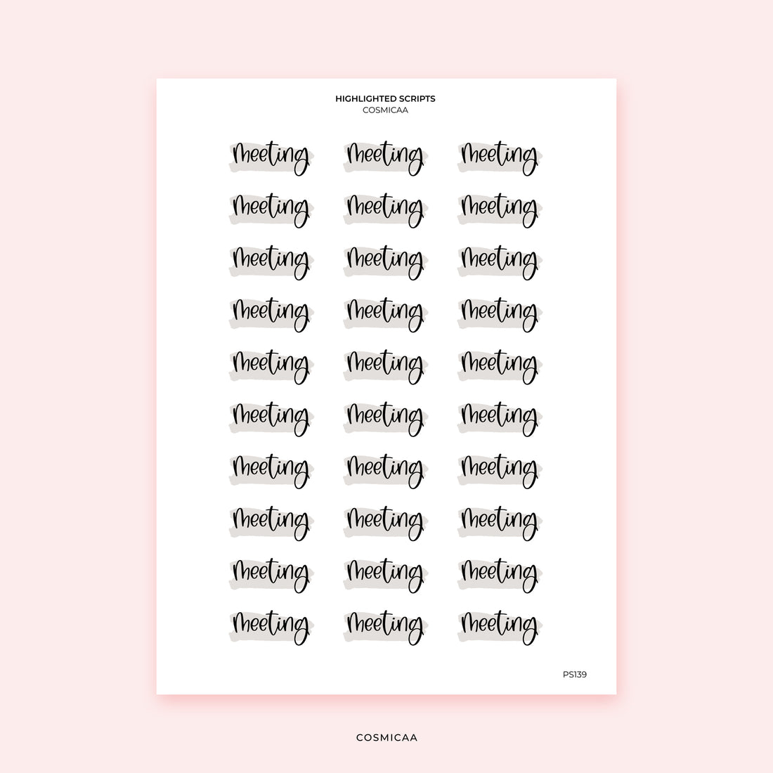 Highlighted Scripts - Planner Stickers