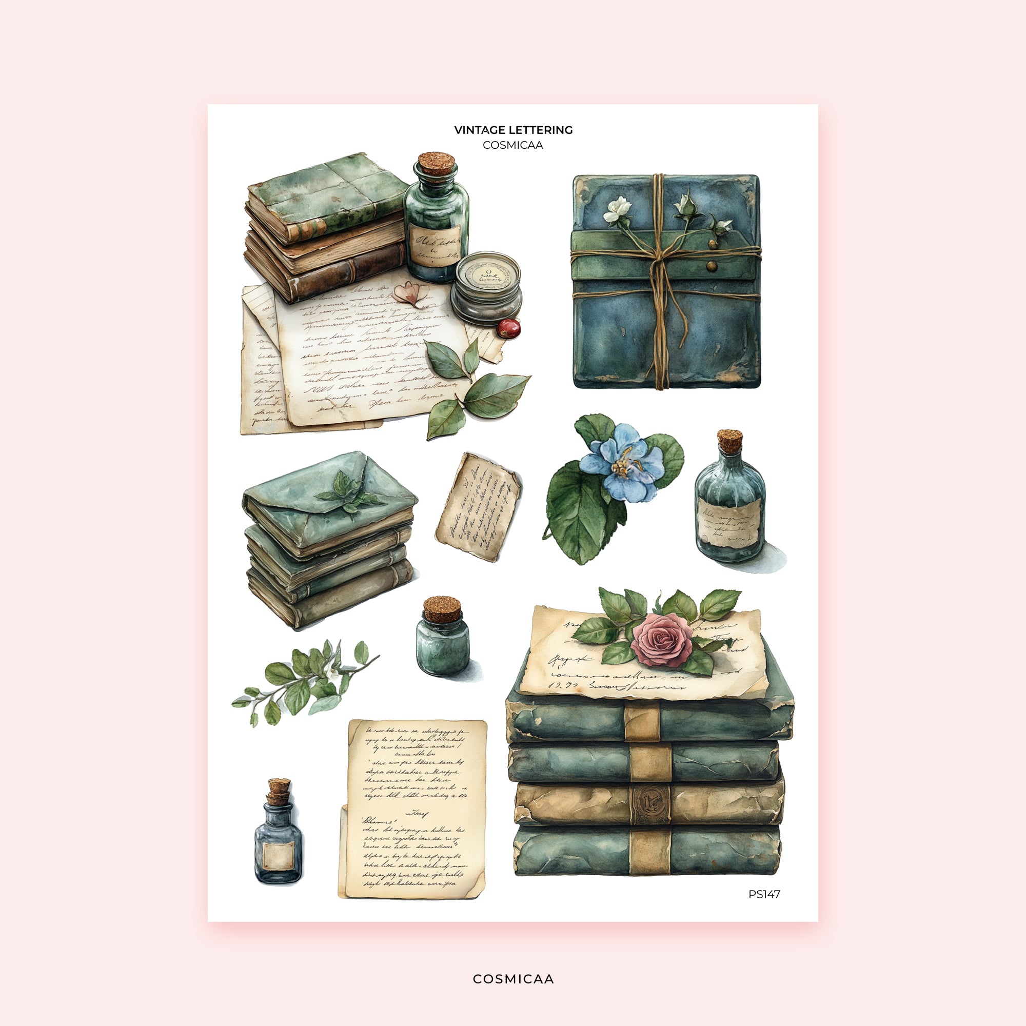 Vintage lettering - Planner Stickers