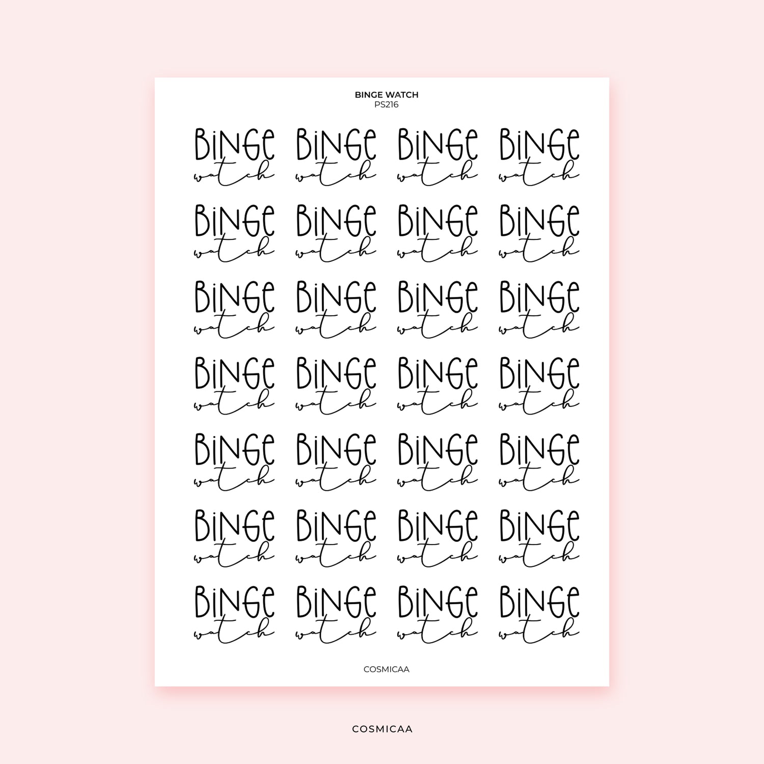 Binge Watch - Stickers
