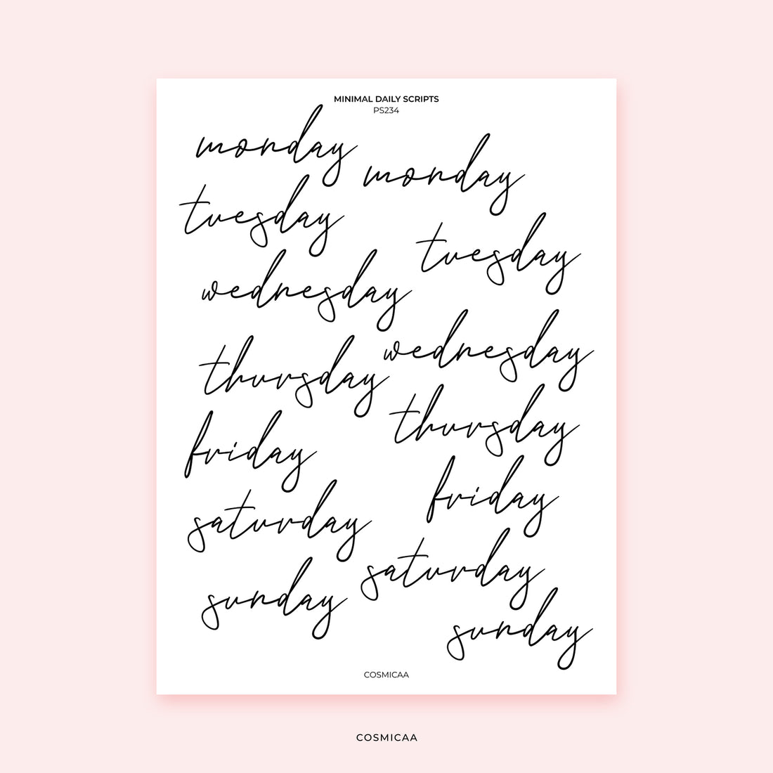 Minimal Daily Scripts - Stickers