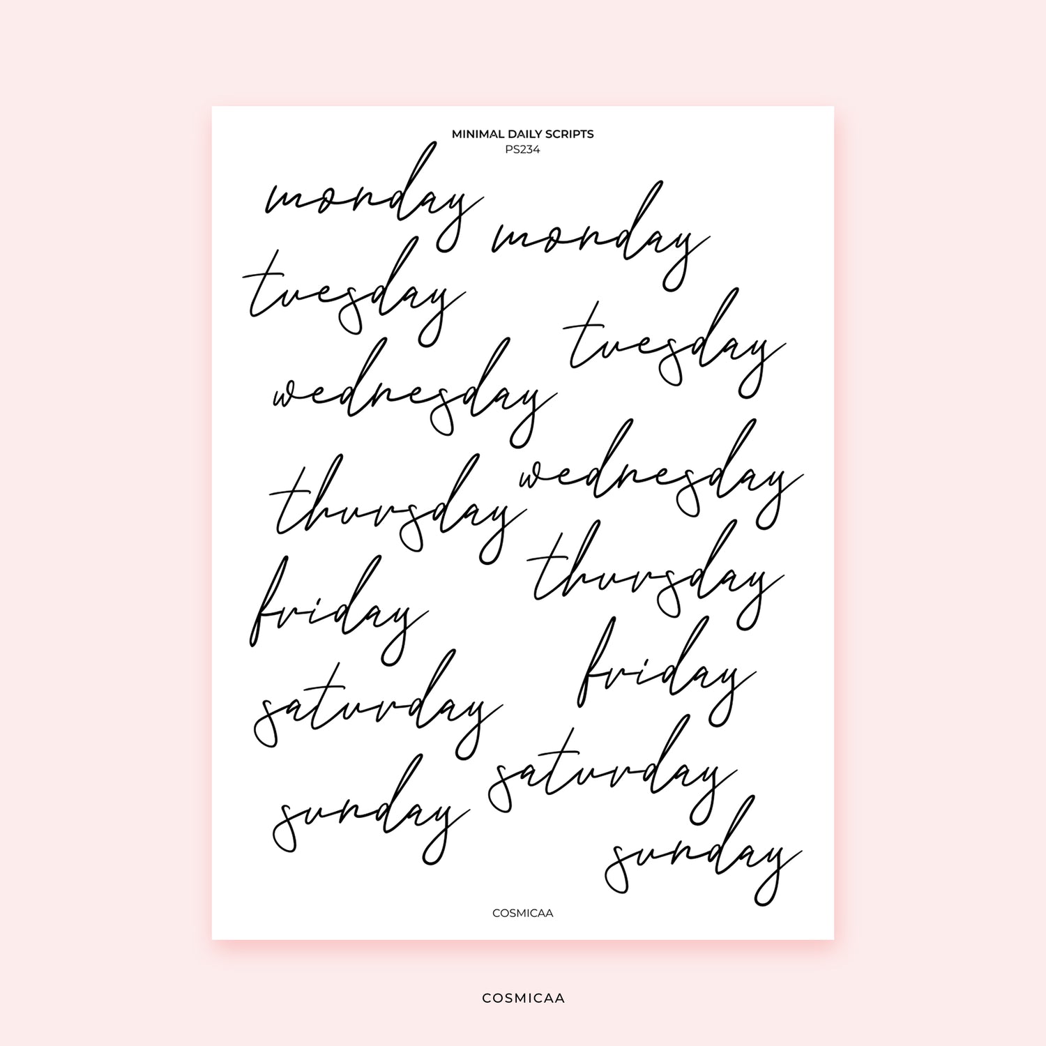 Minimal Daily Scripts - Stickers