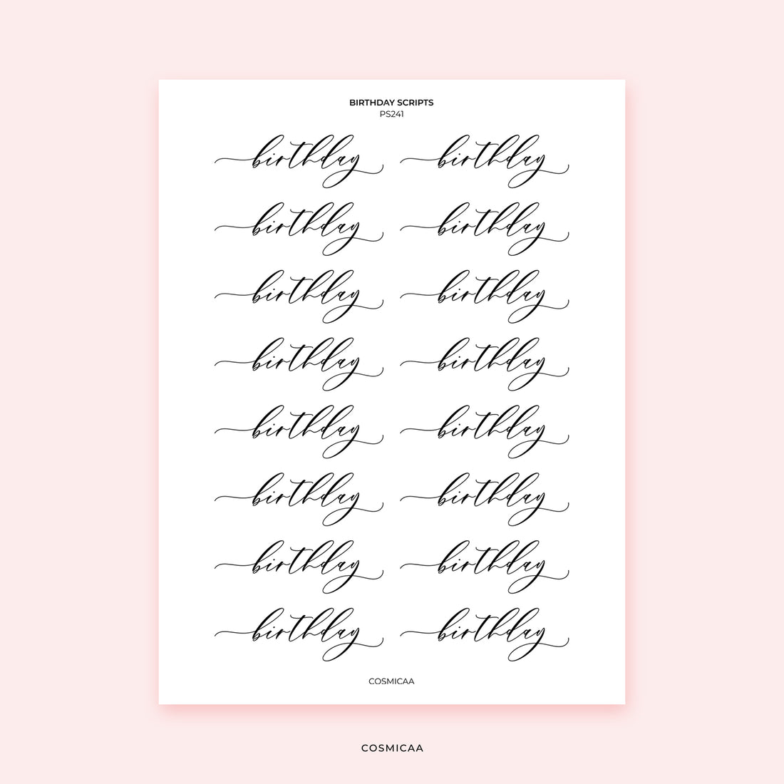 Birthday Scripts - Stickers