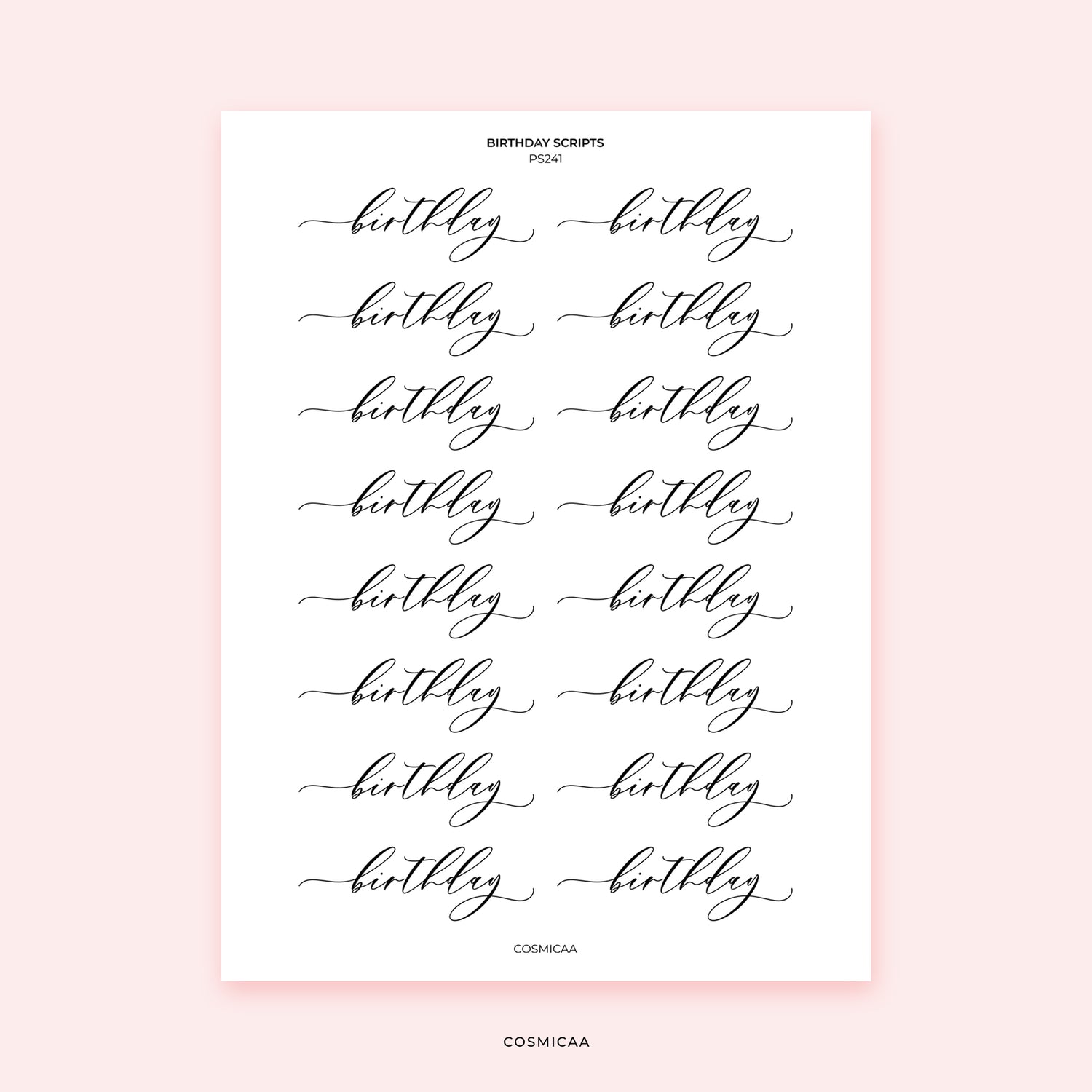 Birthday Scripts - Stickers
