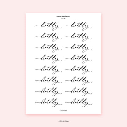Birthday Scripts - Stickers