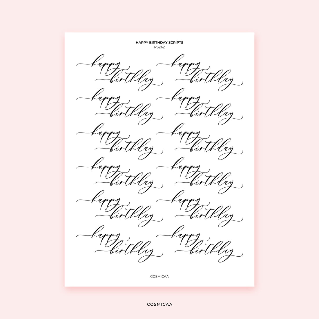 Birthday Scripts - Stickers