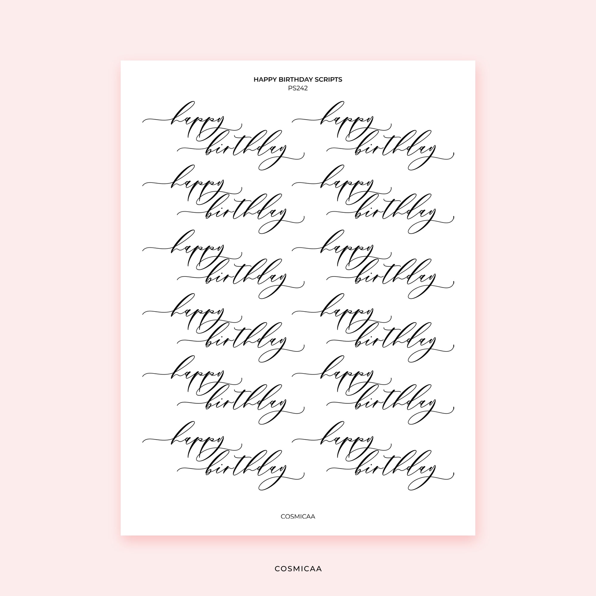 Birthday Scripts - Stickers