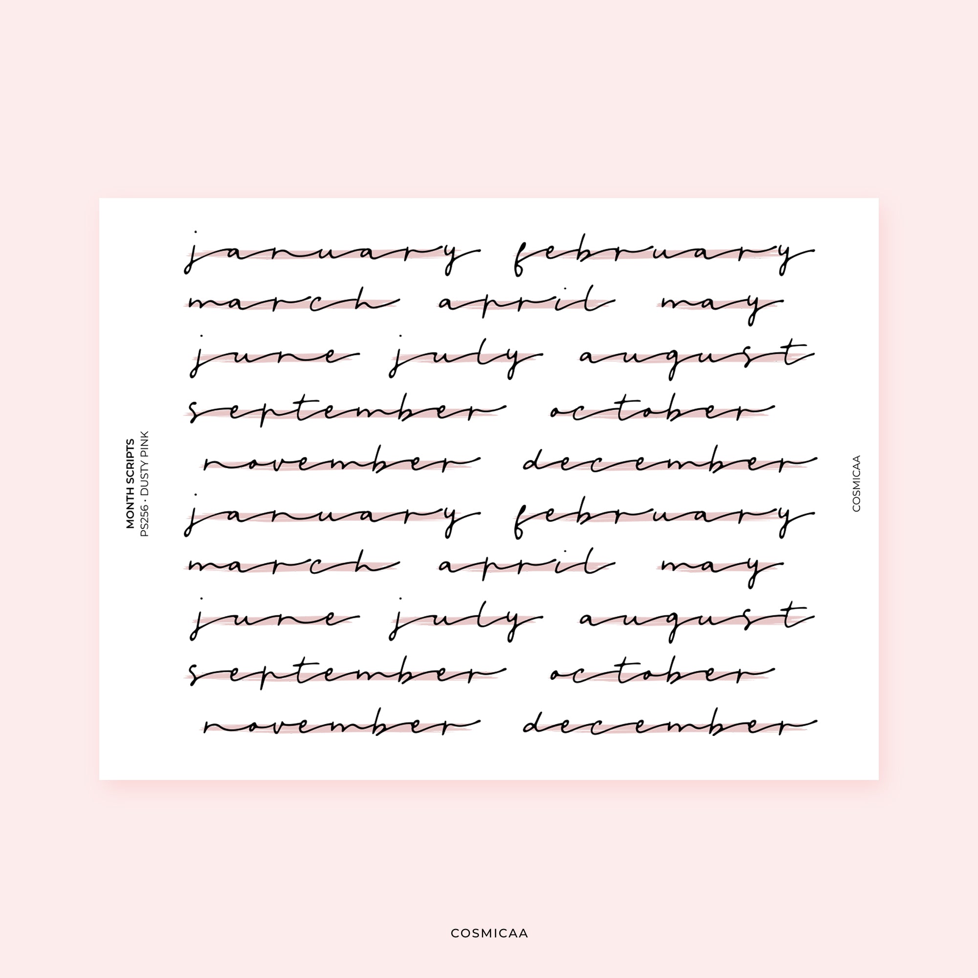 Month Scripts (s) - Stickers