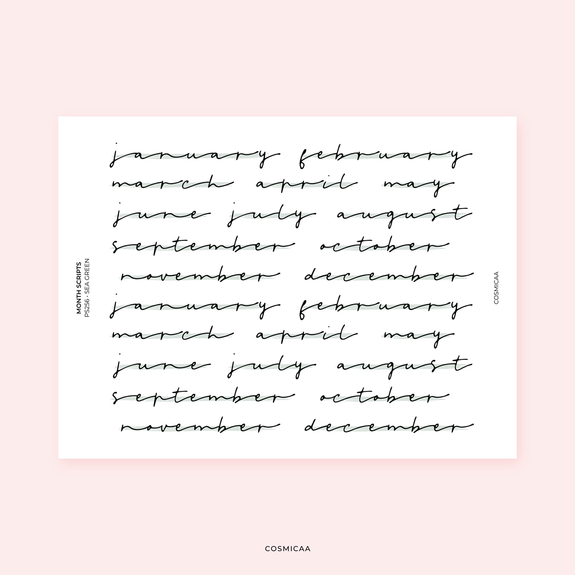 Month Scripts (s) - Stickers