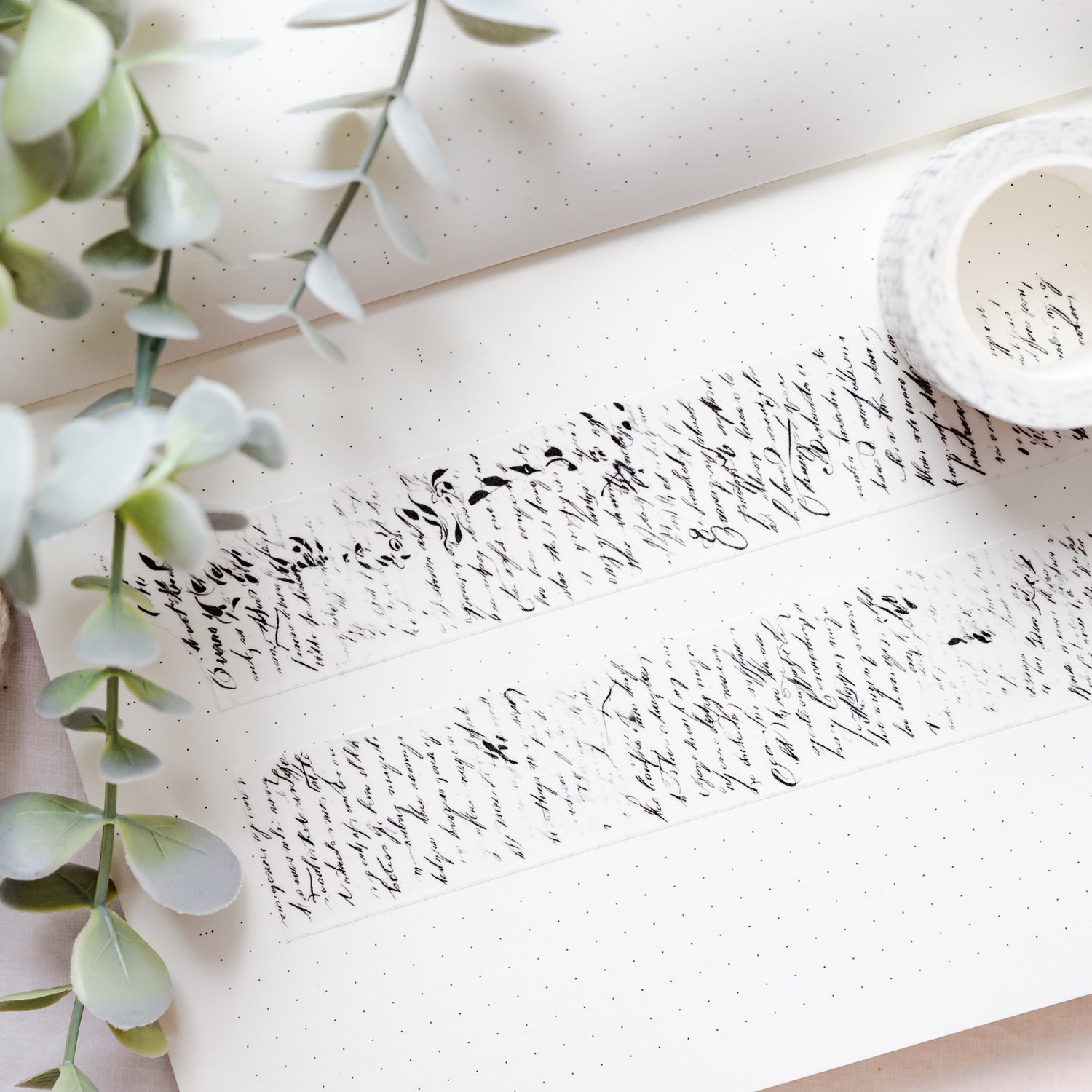 WT001 - Vintage Text Overlay (30 mm) - Washi Tape