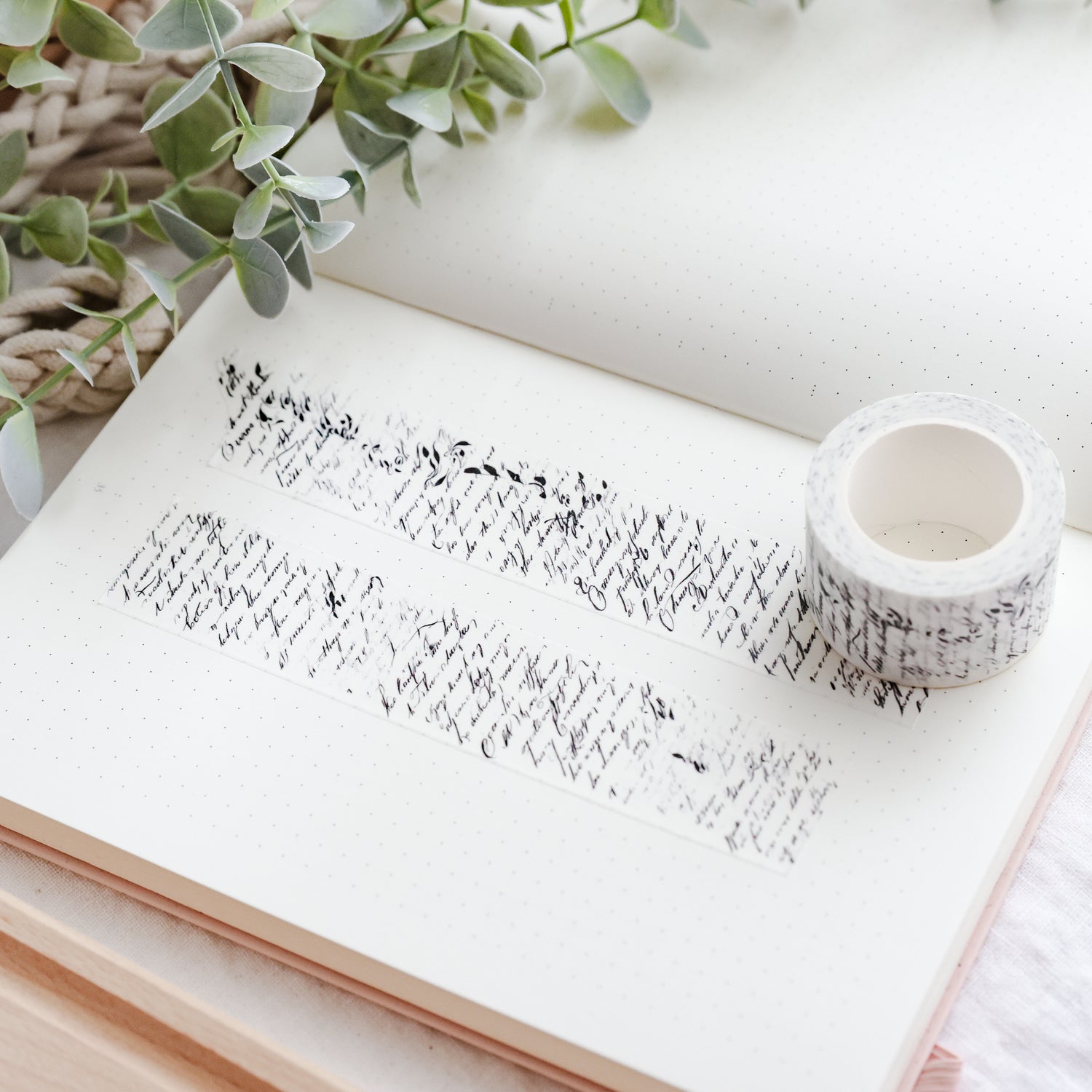 WT001 - Vintage Text Overlay (30 mm) - Washi Tape