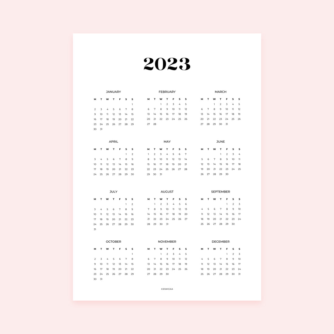 2023 Year At A Glance - Planner Dashboards