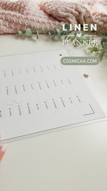 Linen Minimalistic Tabs - Planner tabs