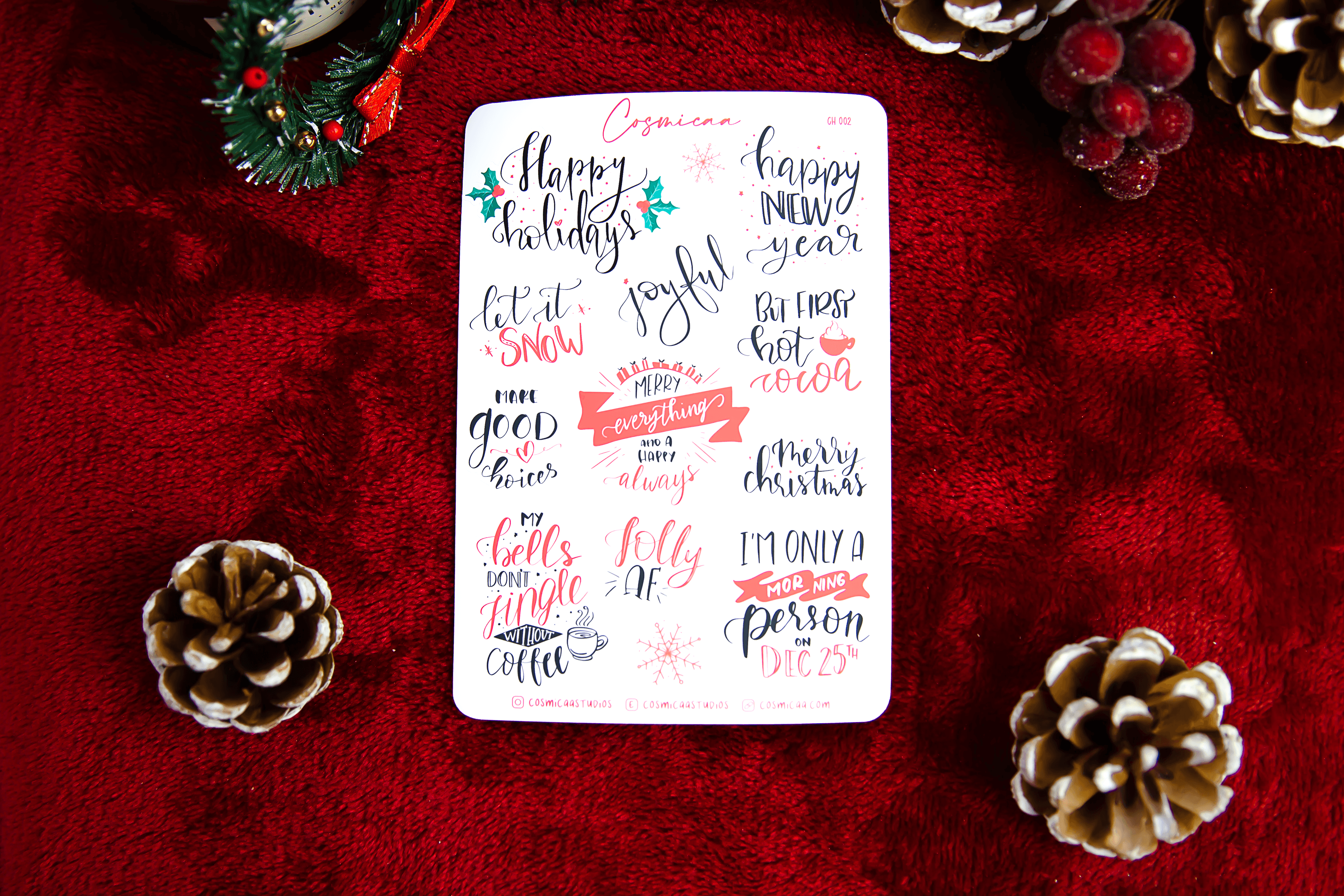 Christmas Handlettering - Planner Stickers - Cosmicaa