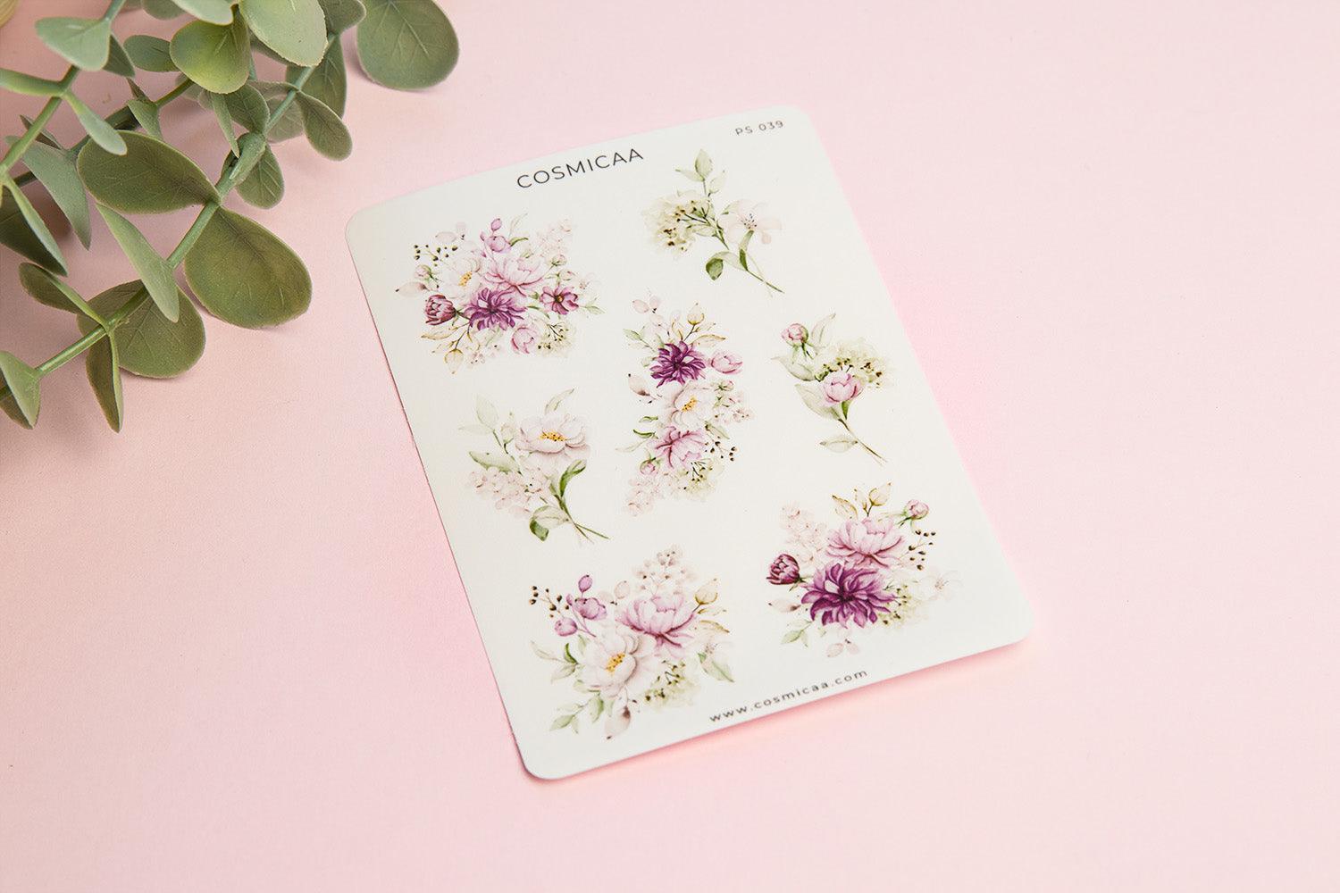 Purple Flowers - Planner stickers - Cosmicaa