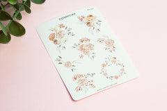 Beige Flowers - Planner stickers - Cosmicaa