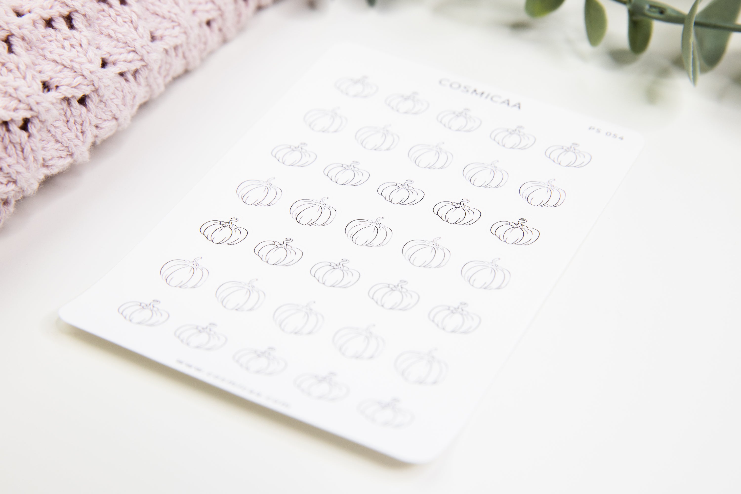 Line Art Pumpkins - Planner stickers