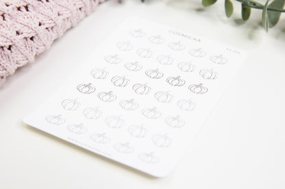 Line Art Pumpkins - Planner stickers