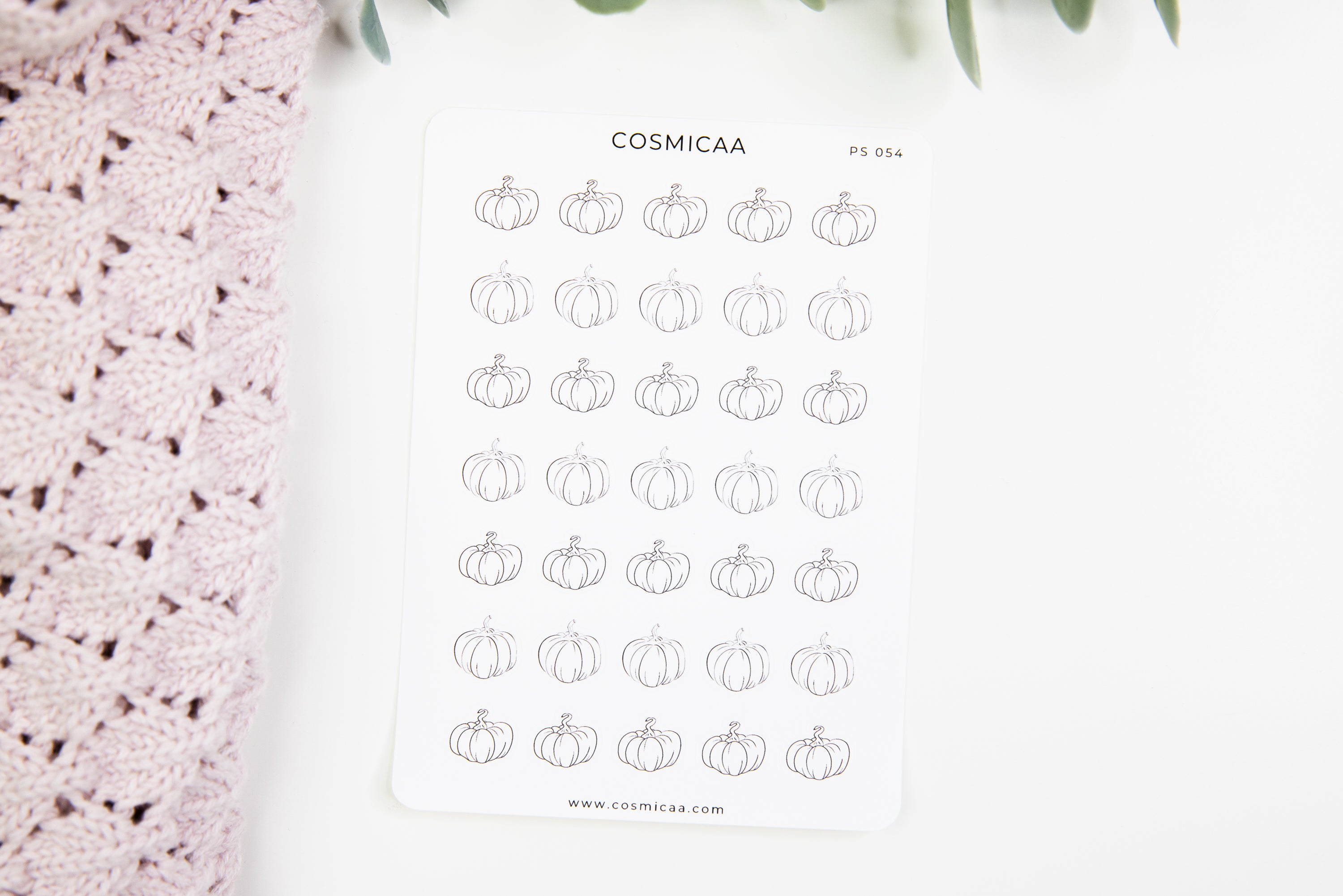 Line Art Pumpkins - Planner stickers