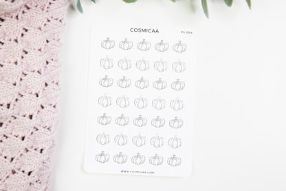 Line Art Pumpkins - Planner stickers