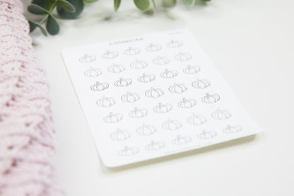 Line Art Pumpkins - Planner stickers