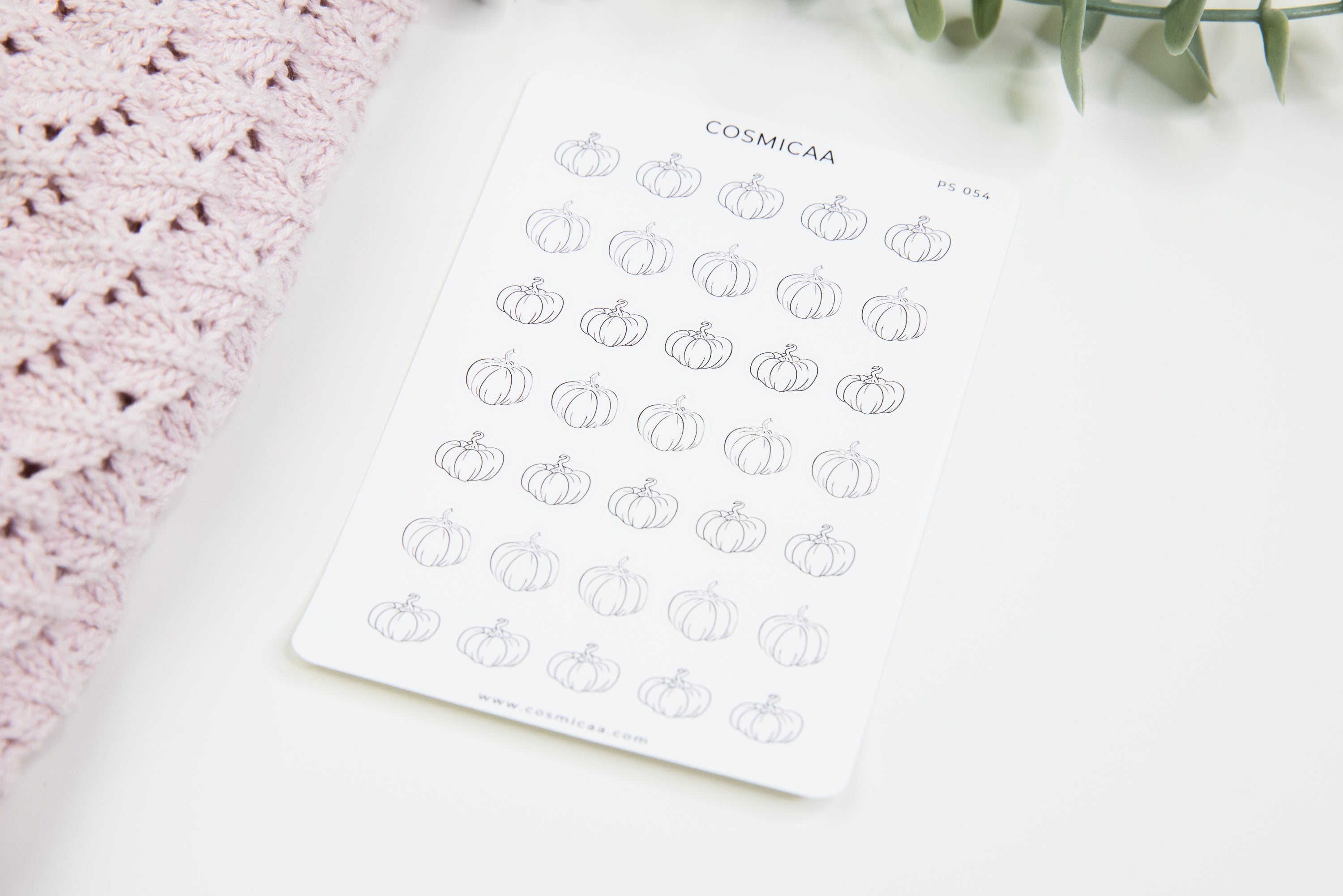 Line Art Pumpkins - Planner stickers