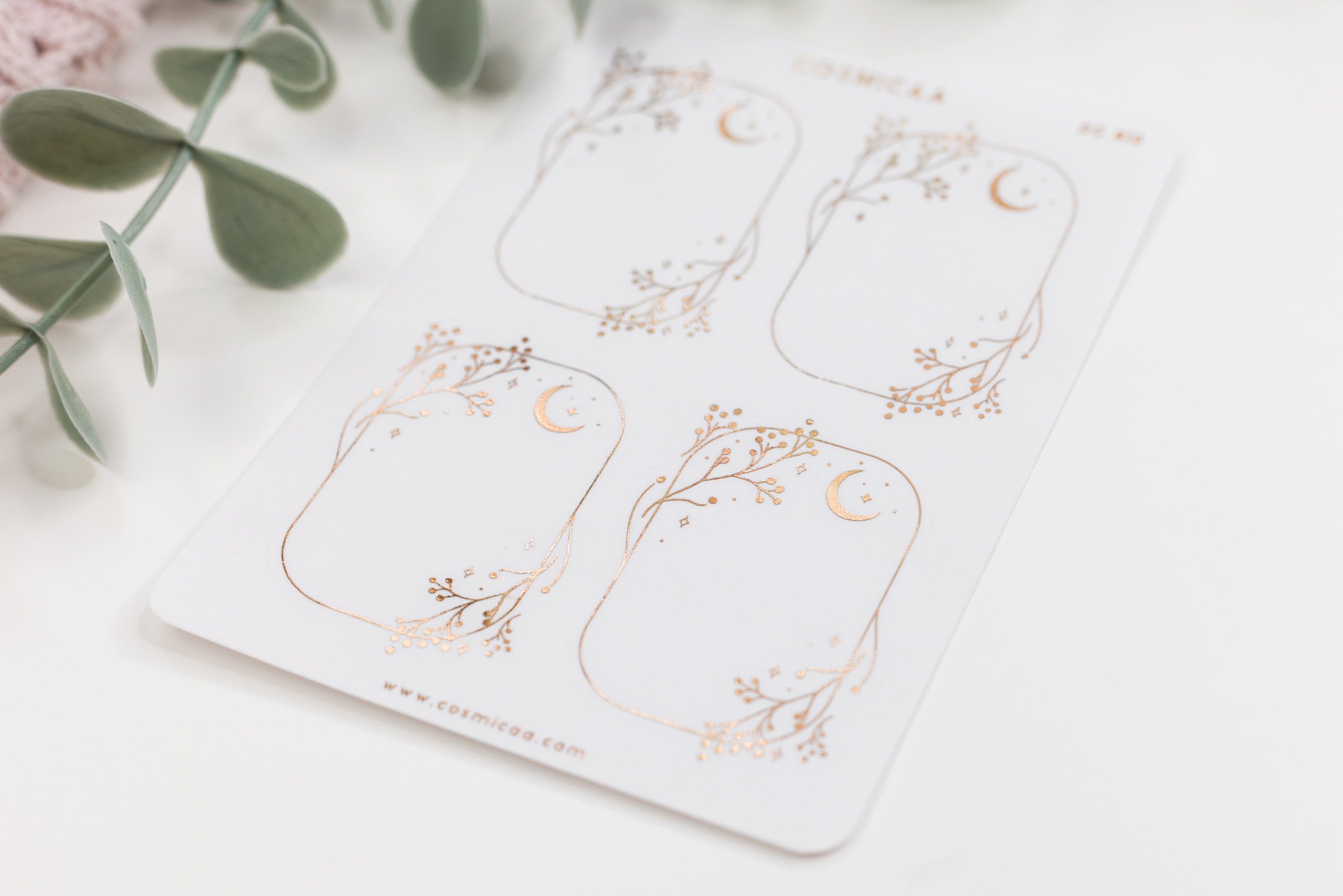 Foiled Moon And Flowers Frames - Deco stickers