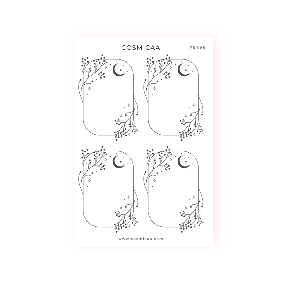 Foiled Moon And Flowers Frames - Deco stickers