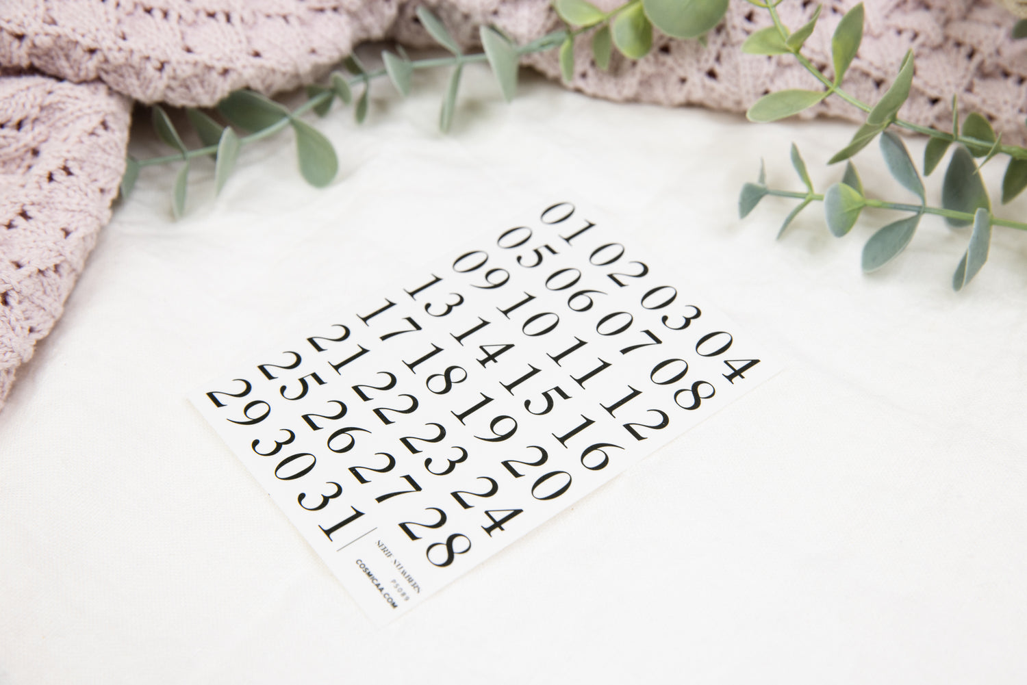 Serif Numbers - Planner stickers